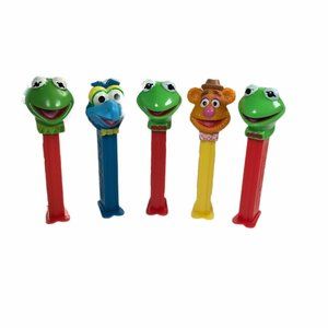 Pez Dispensers Muppets 3 Kermit Frog, 1 Gonzo, 1 Fozzie Bear Mint Cond. Candy